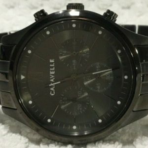 Caravelle Grey Gunmetal Stainless Cronograph Watch